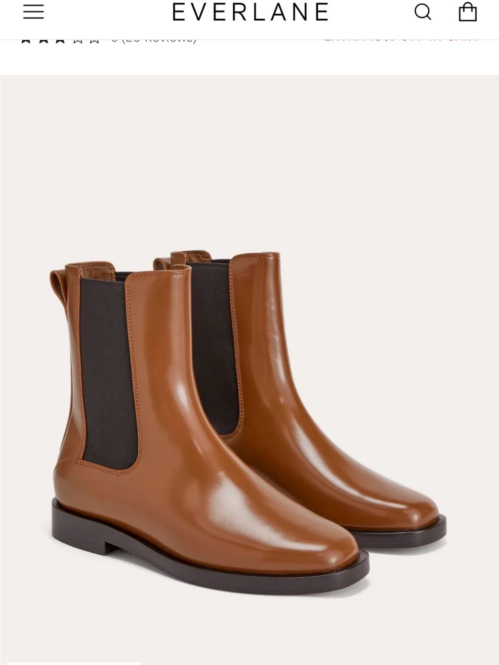 Everlane Chelsea Boot in Rum Women's 11 NEW IN BOX Brown Leather Square Toe